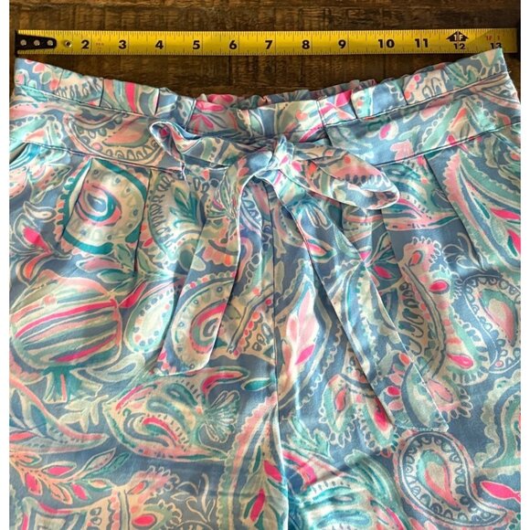 Lilly Pulitzer Kaylene Shorts Modal Tencel Fish Kiss Zanzibar Tie Waist XS - Picture 10 of 12